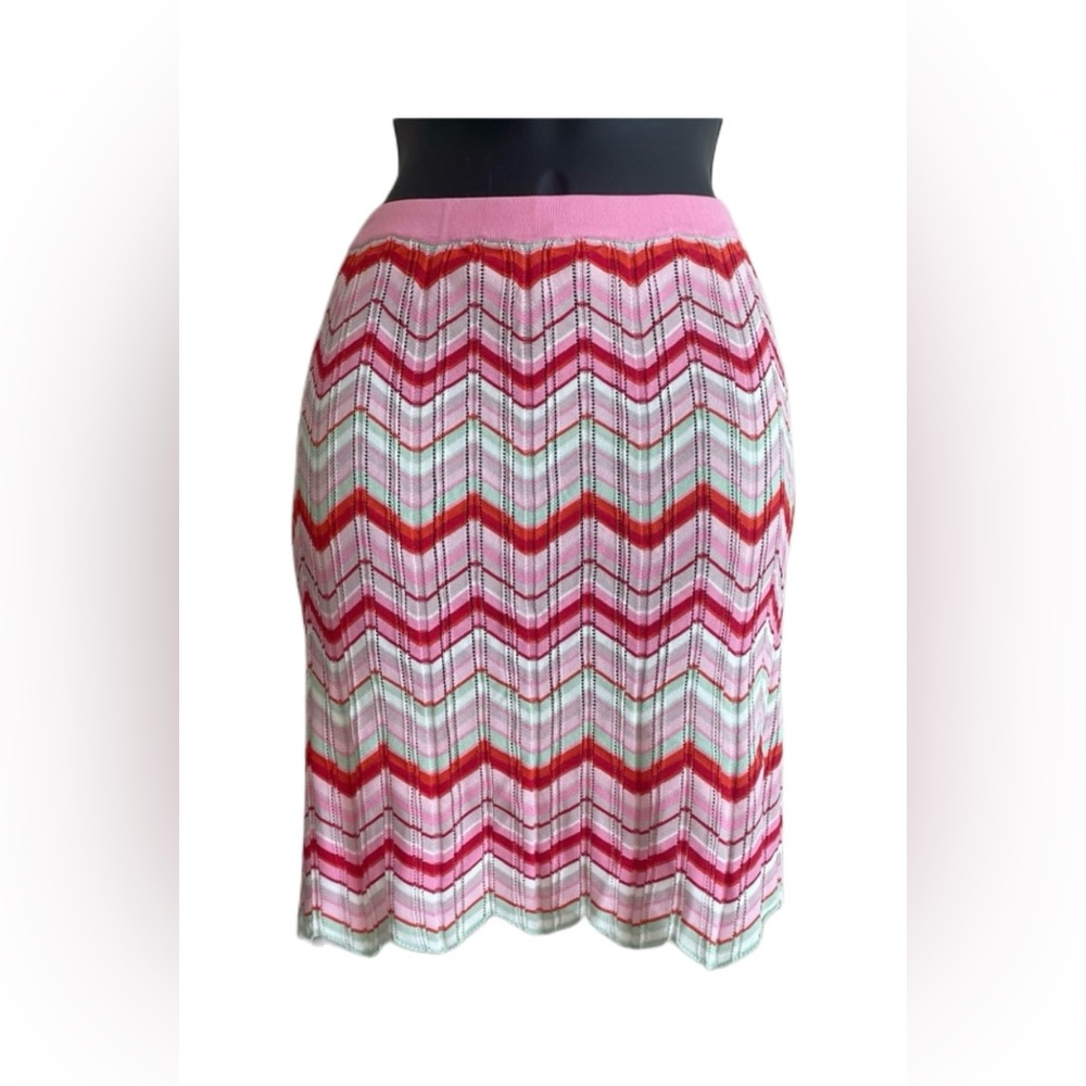 TORN by Ronny Kobo Chevron Stripe Knit Mini Skirt